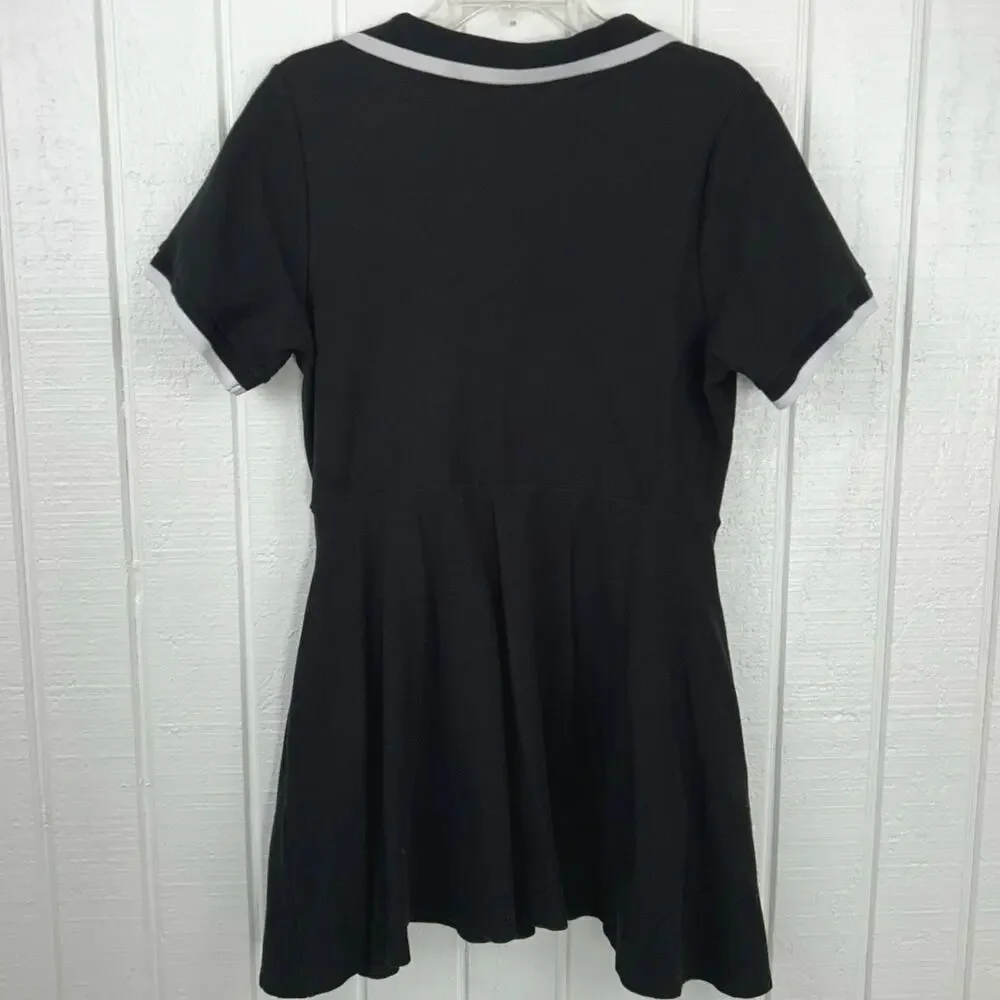 Social Collision Women Short Sleeve Mini Shirt Dress Goth School Black Size XL - Picture 5 of 5